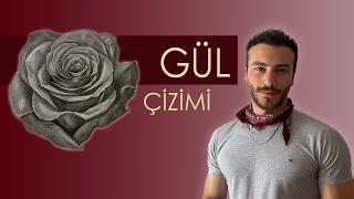 Gül Çizimi Karakalem Basit Çizim Çiçek Çizimi