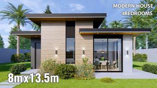 Modern House  House Design idea  8m x 13.5m 4Bedrooms