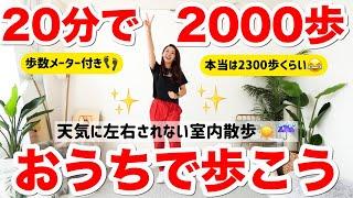 【室内散歩20分】おうちで2000歩歩こうひたすら歩いて運動量を上げる動画本当は2000歩以上あります