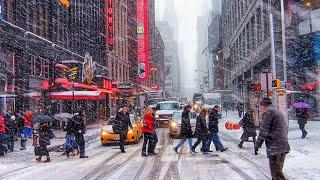 ⁴ᴷ New York City Winter Snowstorm Walk  Biggest Snowstorm of the Season  Blizzard in New York City