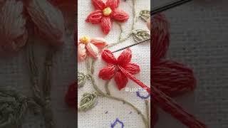 프랑스자수 테두리 경계선 꽃자수 디자인   border line flower embroidery design   #shorts