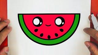 HOW TO DRAW A CUTE WATERMELON STEP BY STEP DRAW Cute things