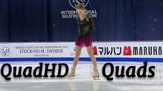 Alexandra TRUSOVA. Quads World Championships 2021. Free Program  HD1440p