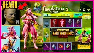 SEASON 19 ROYAL PASS  BEARD UNLOCK  1 TO 100 REWARDS  PUBG MOBILE 