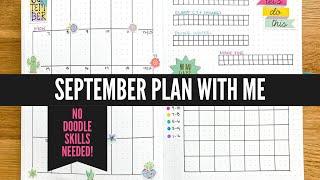 September Plan with Me  NO DOODLES LETTERING Easy Bullet Journal