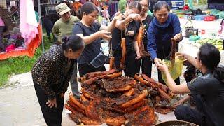 Zon brings wild boar smoke meat goes to market sell Vàng Hoa