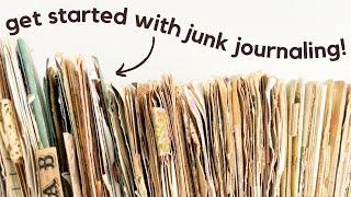 Junk journaling for beginners  Page ideas upcycling papers & EASY no-sew journal
