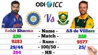 Rohit Sharma vs AB de Villiers Comparison  Who is Best Batsman?