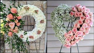 Super Gorgeous Heart Shaped Condolence Flowers WreathBest Funeral #Wreath Design