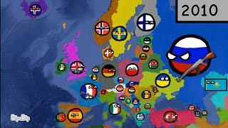 History of Europe using Google Maps 1900-2022 Countryballs