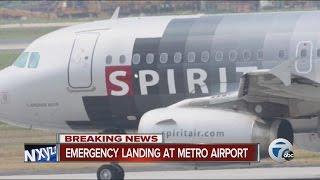 Spirit plane makes emergency landing at Metro Airport