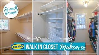 Walk In Closet DIY Makeover  Master Closet Organization  Ikea Boaxel Closet Transformation