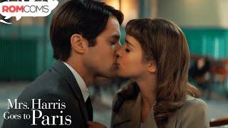 Lucas Bravo Alba Baptista Kiss Scene from Mrs Harris Goes to Paris  RomComs