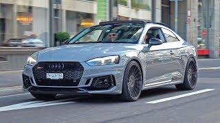 New 2019 Audi RS5 Coupes Driving Around in Zürich Exhaust Sounds