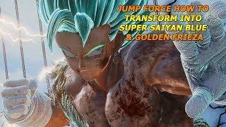 JUMP FORCE-HOW TO TRANSFORM INTO Super Saiyan Blue & Golden Frieza