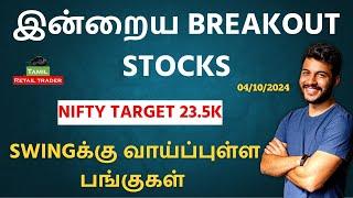 Todays Market Analysis  04102024 Swing trading stocks  Share Market Tamil #tamilretailtrader