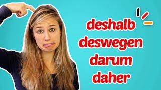 The difference between deshalb deswegen darum