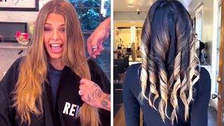 HAIRCUT AND COLOR TRANSFORMATION  HAIRSTYLE COMPILATION