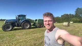 Drews Farmin Life   BALING 2nd Cut Haylage T7040 New Holland Mchale F550 Baler