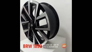 Rodas Aro 18 BRW 1890 4x100 Preta Diamantada