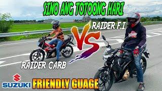 Suzuki Raider Carb VS Raider FI.  Drag race battle