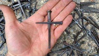 Welding Crosses from Square Cut Nails