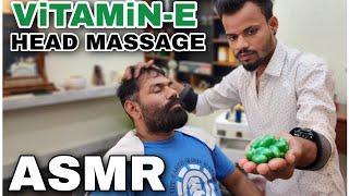 ASMR Head massage therapy to reduce Anxiety and used Vitamin E capsules to hair care Neck Cracking