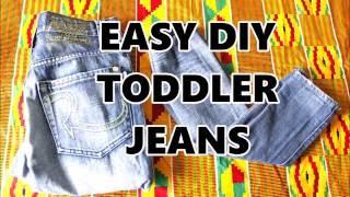 DIY TODDLER JEANS easy upcycle from adult jeans