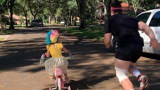 Dad obliterates daughter in foot race