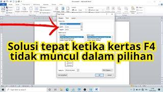 Cara Set Kertas F4 di Word Meski Kertas F4 Tidak Terdeteksi  Trik ampuh