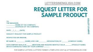 Request Letter for Sample Product  Letters in English