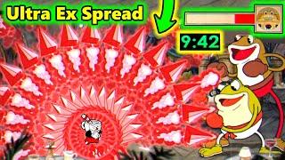 Cuphead + DLC - All Bosses Speedrun Using Ultra Ex Spread Waves Healthbars Included