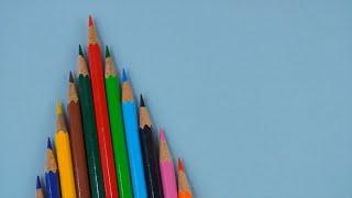 Pan shot of different colored school pencils beautifully arran...  Indian Stock Footage  Knot9