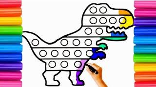 Lets learn how to draw alphabets in glitter dinosaur popit Drawing & Coloring for Toddlers & Kids