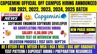 Capgemini New Phase Official Mass Hiring Announced OFF Campus Drive For 2025 2024 2023 2022 Batch