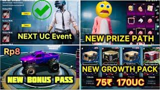  PUBG & BGMi NEW GROWTH PACK   NEXT PRIZE PATH  NEXT BONUS PASS  NEXT UC EVENT in BGMI