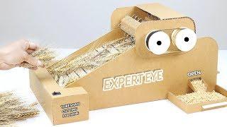 How To Make Mini Wheat Thresher Machine From Cardboard DIY Wheat Thresher