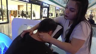 ASMR Female Chair Massage  Back Massage  Neck Massage  Body Massage l