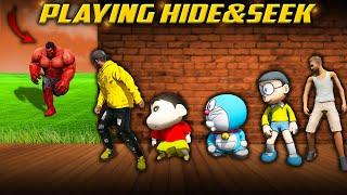 Shinchan Playing Hide And Seek With Nobita Doraemon & DJ Adam Full Fun#tristar18