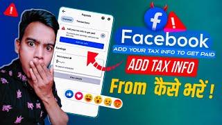 Facebook tax information setup  Add your tax info to get paid on facebook