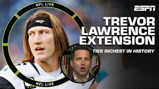 Trevor Lawrence new 5-year extension DETAILS  Ties Joe Burrow for richest in HISTORY  NFL Live