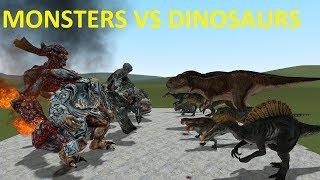 DINOSAURS VS MONSTERS - BIG BOSSES - GMOD FIGHTS