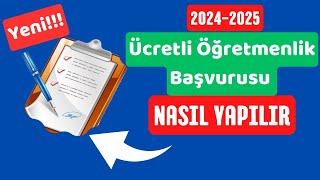 YENİ 2024-2025 ücretli öğretmenlik başvurusu