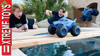 Monster Jam Megalodon Storm RC Ethan and Cole Have a Extreme RC Challenge