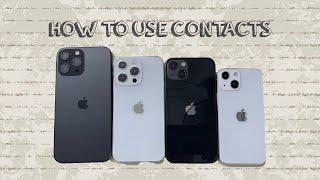 How To Use Contacts On Iphone