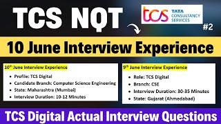 TCS 10th June Candidate Interview Experience  TCS Digital Interview Experience  2 Different Exp.