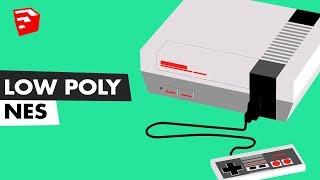 Low Poly Nintendo NES  Sketchup Speed Build