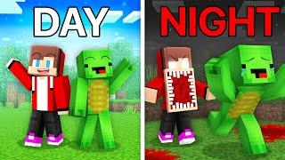 JJ Became Scary at Night and Runs after Mikey - Maizen Parody Video in Minecraft