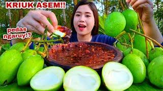 KRIUK ASEM NAGIH⁉️ EAT RUJAK MANGGA YOUNG SPICY SAMBEL RAW MANGO SAMBEL RUJAK