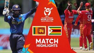 Sri Lanka v Zimbabwe  Match Highlights  U19 CWC 2024